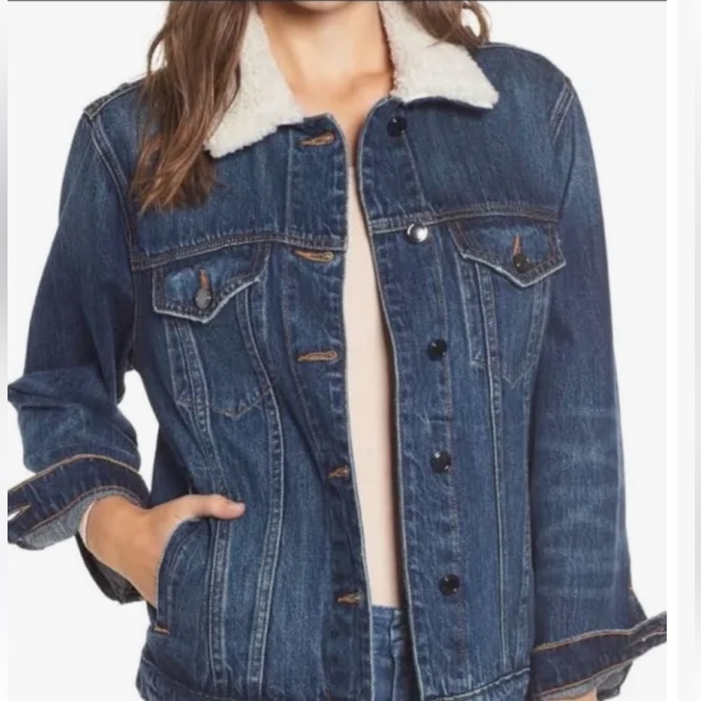 GOOD American Sherpa denim jacket